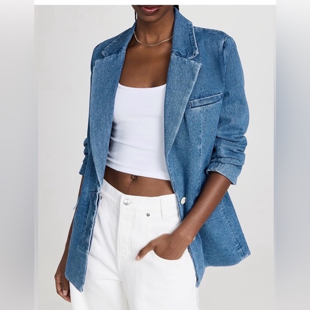 BNWT STAUD Blue Denim Blazer